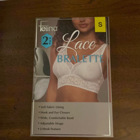 Felina Other - Brand new Felina Ladies Lace Bralette, 2 pack, black, white,